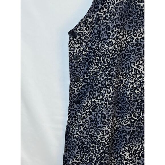 Vintage NWT Jane Ashley Womens Size Med Gray Cheetah Print Jumper Moleskin Dress - Picture 8 of 9